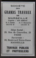 Publicité : Société Des Grands Travaux De Marseille, Travaux Publics Et Particuliers, Paris, Marseille, 1951 - Reclame