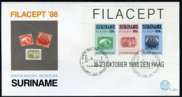 SURINAME E126A FDC 1988 - Postzegeltentoonstelling Filacept  - Suriname
