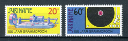 SURINAME 779/780 MNH 1977 - 100 Jaar Grammafoon. - Suriname