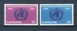 SURINAME 495/496 MNH 1968 - 20 Jaar Wereldgezondheidsorganisatie. - Surinam ... - 1975