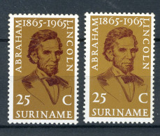 SURINAME 424 MNH 1965 - 100e Sterfdag Abraham Lincoln. (2 Stuks) - Suriname ... - 1975