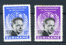 SURINAME 376/377 MH 1961 - Herdenking Dag Hammarskjöld. - Surinam ... - 1975