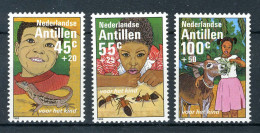 NL. ANTILLEN 750/752 MNH 1983 - Kinderzegels, Kinderen Met Dieren. -1 - Curaçao, Antilles Neérlandaises, Aruba