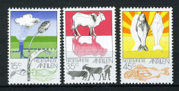 NL. ANTILLEN 522/524 MH 1976 - Landbouw, Veeteelt En Visserij. - Curaçao, Antille Olandesi, Aruba