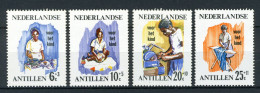 NL. ANTILLEN 376/379 MH 1966 - Kinderzegels, Huishouden. - Curacao, Netherlands Antilles, Aruba