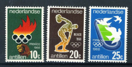 NL. ANTILLEN 393/395 MH 1968 - Olympische Spelen Mexico. - Curacao, Netherlands Antilles, Aruba
