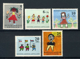 NL. ANTILLEN 338/342 MH 1963 - Kinderzegels, Kindertekeningen. - Curaçao, Antille Olandesi, Aruba