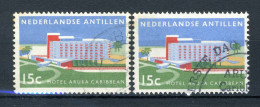 NL. ANTILLEN 297 Gestempeld 1959 - Opening Hotel Aruba Caribbean. (2 Stuks) - Niederländische Antillen, Curaçao, Aruba