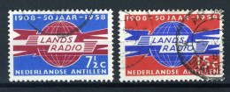 NL. ANTILLEN 291/292 Gestempeld 1958 - 50 Jaar Landsradio. - Curaçao, Nederlandse Antillen, Aruba