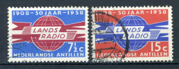 NL. ANTILLEN 291/292 Gestempeld 1959 - 50 Jaar Landsradio. - Curaçao, Antille Olandesi, Aruba