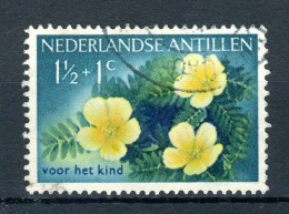 NL. ANTILLEN 248 Gestempeld 1955 - Kinderzegels, Bloemen. - Curacao, Netherlands Antilles, Aruba