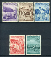 NL. ANTILLEN 234/238 MH 1951 -Kinderzegels, Kinderspelen. - Curaçao, Antilles Neérlandaises, Aruba