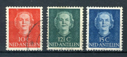 NL. ANTILLEN 220/222 Gestempeld 1950 - Koningin Juliana. - Curaçao, Nederlandse Antillen, Aruba
