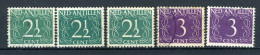 NL. ANTILLEN 214/215 Gestempeld 1950 - Cijfer. - Curaçao, Antille Olandesi, Aruba