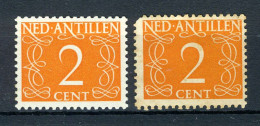 NL. ANTILLEN 213 MH 1950 - Cijfer. (2 Stuks) - Niederländische Antillen, Curaçao, Aruba