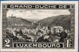 Luxemburg 1935 2 Fr View On Clercaux Imperforated 1 Value MNH - Neufs