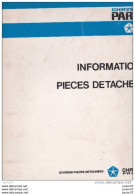 Classeur Chrysler France 1972/78, Informations Pieces Détachées, Simca 1307. 1308, Hotizon, 1100 - Automobile