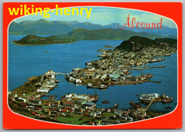 Ålesund - Luftbild - Mit Schiffstempel Troms Fylkes Dampskibsselskap MS Polarlys Nordkapp - Norwegen
