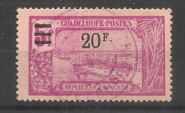 GUADELOUPE - 1924-27 - N°YT. 98 - Pointe-à-Pitre 20f Sur 5f Rose - Oblitéré / Used - Used Stamps