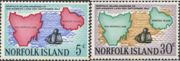 147949 MNH NORFOLK 1969 125 ANIVERSARIO DE LA ANEXION A LA TIERRA DE VAN DIEMEN (TASMANIA) - Isla Norfolk