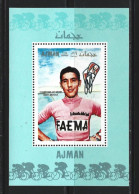 ● AJMAN 1969 ֍ Ciclismo ֍ BF ** Dentellato ● Eddy Merckx ● Cycling  Vélo ● Faema ● Lotto N. D 77 ● - Adschman