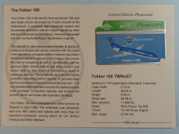 UK - BT - L&G - Aviation - Fokker F100 Of Netherlands - 450G - BTG413 - Ltd Ed - 750ex - Mint In Folder - BT Emissioni Generali