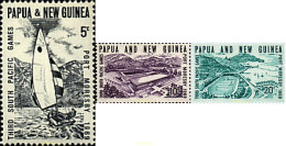 44969 MNH PAPUA NUEVA GUINEA 1969 3 JUEGOS DEL PACIFICO SUR - Papua-Neuguinea