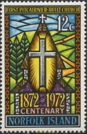 274269 MNH NORFOLK 1972 CENTENARIO DE LA CONSTRUCCION DE LA PRIMERA IGLESIA POR LOS COLONOS DE PITCAIRN - Isla Norfolk