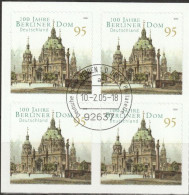 Deutschland 2005 Aus MH 57 Berliner Dom  Mi-Nr. 2446 4er Block O Gest. EST Frankfurt( EK31/2 ) - Used Stamps