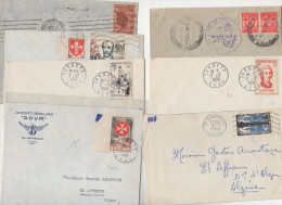 Lot De  7   Enveloppes Avec Timbres Français Années 30 à 50  (PPP47353) - 1921-1960: Modern Period
