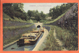 30962 / LIVERDUN 54-Meurthe-Moselle Peniche NARVAL Tranchée Et Tunnel 1908 à CHATILLON Jussey MMR Colorisé  - Liverdun