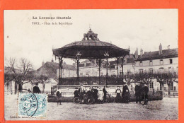 30966 / TOUL 54-Meurthe Moselle Cycliste Place De La REPUBLIQUE Kiosque Musique 1905s à Jeanne ROSET Harmonville  - Toul