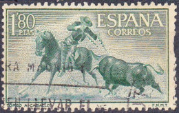 1960 - ESPAÑA - FIESTA NACIONAL TAUROMAQUIA - TOREO A CABALLO - EDIFIL 1264 - Usados