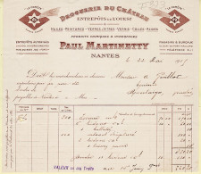 30755 / ⭐ ◉ NANTES Droguerie Du Chateau Paul MARTINETTY Produits Chimiques Hydrofuges Facture 05-1915 à GUILLOT Montaigu - Chemist's (drugstore) & Perfumery