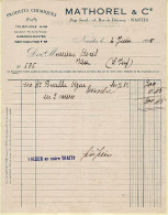 30759 / ⭐ ◉ NANTES Produits Chimiques MATHOREL Bouillie Azur 23 Rue Dahomey Facture 04-06-1926 à AVRIL Vue - Landbouw