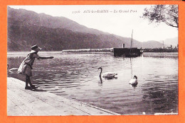 30691 / ⭐ ◉ AIX-LES-BAINS 73-Savoie Le GRAND PORT Fillette Jeux Cignes 1910s REYNAUD Chambery 3306 LA PLUS BELLE - Aix Les Bains