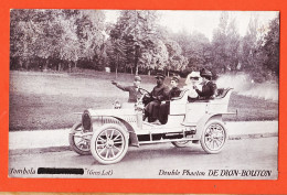 30745 / Double Phaeton DE DION-BOUTON Chauffeur Maître Groom Cppub Pour Gros Lot Tombola LA DECENNALE ( Biffé) 1905s - Voitures De Tourisme