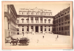 Foto Unbekannter Fotograf, Ansicht Genova - Genua, Palazzo Ducale, Strassenbahn - Pferdebahn  - Lieux