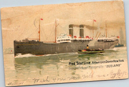 Zeeland Doppelschrauben Postdampfer, Red Star Line, From Serie Steamers Paintings Without Logo, By H. Cassiers - Steamers
