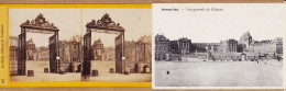 30995 / ⭐ ◉ Stereo-Photo VERSAILLES Chateau La Grille D' Entrée 1890s + CPA Vue Générale  Entrée Façade Place 1910s - Versailles (Kasteel)