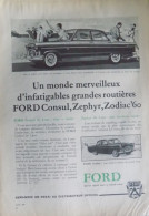 Publicité De Presse ; Ford Consul & Zodiac - Reclame