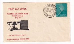 Lettre 1958 INDIA Calcutta Jagadish Chandra Bose Radio Physicien Inde Bikrampur - Storia Postale