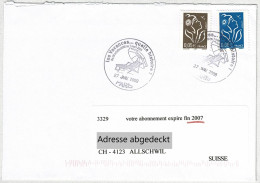 Frankreich / France 2009, Briefausschnitt Paris - Allschwil (Schweiz), Ferien/Vacances/Holiday, Liegestuhl, Sonnenschirm - Otros & Sin Clasificación