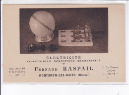 PUBLICITE : Electricité Industrielle, Domestique Et Commerciale Fernand Raspail à Montrun Les Bains - Très Bon état - Publicité