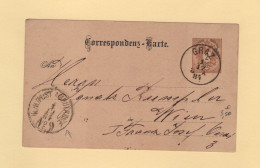 Autriche - Graz - 1884 - KK Post Ambulance N°9 - Brieven En Documenten