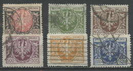 Pologne - Poland - Polen 1923 Y&T N°262 à 267 - Michel N°174+177 à 181 (o) - Armoirie - Oblitérés