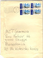 Netherlands BIG COVER 2002  Via Macedonia,Self-Adhesive Stamps 2002 - Brieven En Documenten