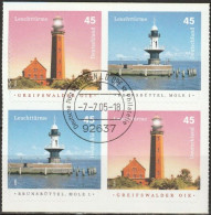 Deutschland 2005 Aus MH 58 Leuchttürme Mi-Nr. 2478 - 2479 4er Block O Gest. EST Frankfurt( B 2894 ) - Used Stamps