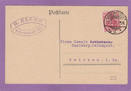 POSTKARTE AUS EIBENSTOCK AN EINER ÖLIMPORTFIRMA IN ZWICKAU, 1921. - Covers & Documents