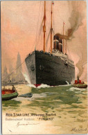 Finland Dubbelschroef Postboot, Red Star Line, From Serie Steamers Paintings Without Logo, By H. Cassiers - Passagiersschepen